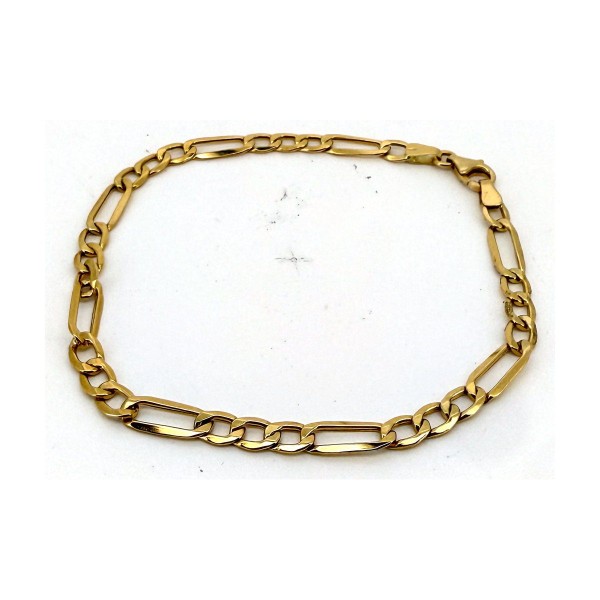Pulsera pulsera figaro de oro 18k 20 cm